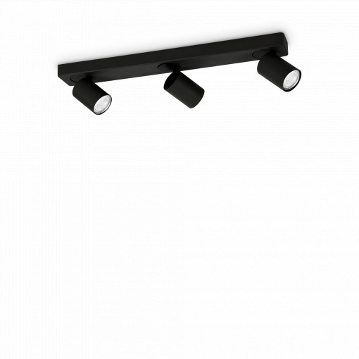 PLAFONIERA RUDY PL3 ROUND, NEGRU, DIN ALUMINIU, STIL MODERN