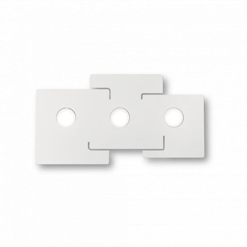 PLAFONIERA TOTEM PL3, ALB, DIN METAL, STIL MODERN