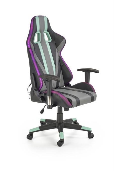 SCAUN DE BIROU DIRECTORIAL FACTOR, MULTICOLR, DIN METAL SI TEXTIL/PIELE ECO, STIL MODERN, HALMAR