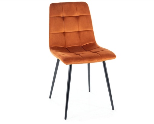 SCAUN DINING MILA, SCORTISOARA BLUVEL 4215/NEGRU MAT, TAPITERIE DIN CATIFEA SI PICIOARE DIN METAL, STIL MODERN