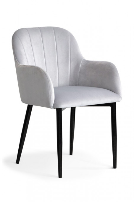 SCAUN DINING TULIP ARGINTIU/NEGRU - DESIGN MODERN