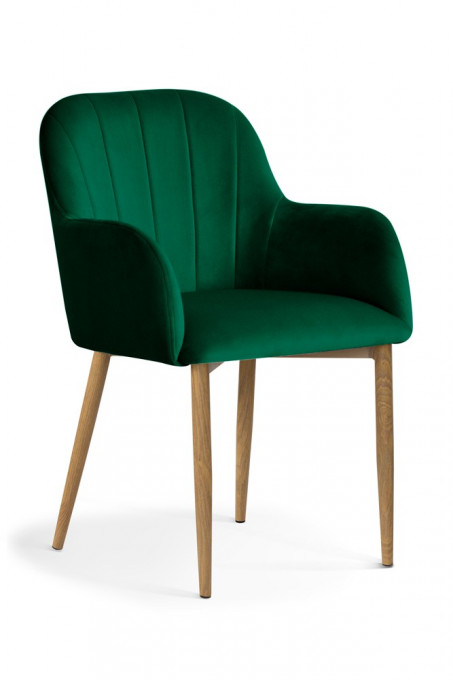 SCAUN DINING TULIP VERDE/STEJAR - DESIGN MODERN