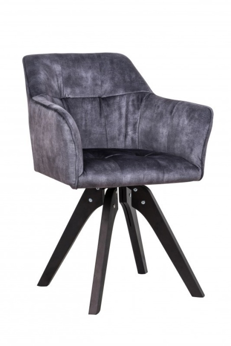 SCAUN PIVOTANT, LOFT 61X81 CM, COD 40254, DIN CATIFEA GRI SI CADRUL DE LEMN