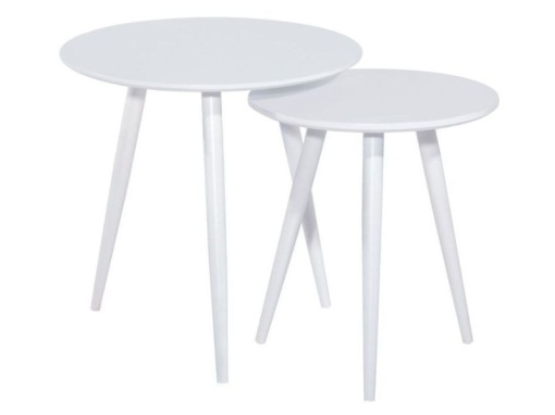 SET 2 MASUTE DE CAFEA CLEO, 40/50 CM, ALBE, BLAT DIN MDF SI CADRU DIN METAL, STIL MODERN