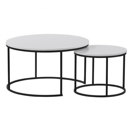 SET 2 MESE DE CAFEA IKLIN, ALB/NEGRU, STIL MODERN, TK