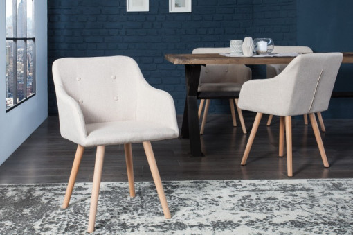 SET 2 SCAUNE NATURALE/BEJ SCANDINAVIA 36824 - DESIGN SCANDINAV