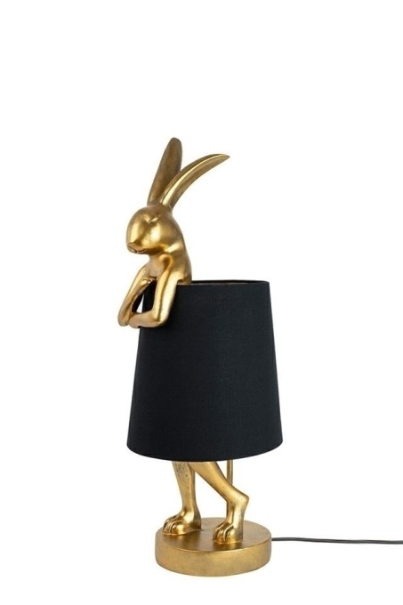 VEIOZA RABBIT 50 AURIU/NEGRU, CONFECTIONATA DIN POLIRASINA SI METAL, STIL MODERN