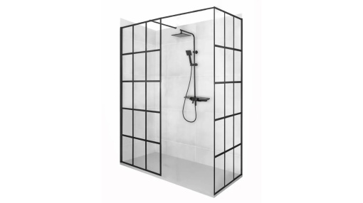 CABINA DE DUS REA BLER-1, 70-120CM, NEGRU, DIN STICLA SECURIZATA, CALITATE SUPERIOARA