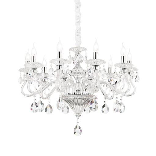 CANDELABRU NEGRESCO SP10, TRANSPARENT, DIN STICLA, STIL CLASIC