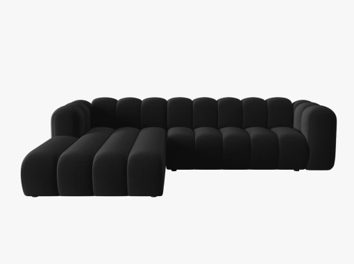 COLTAR MODULAR LUPIN, STANGA, 4 LOCURI, 288 CM, NEGRU 19, TAPITERIE DIN CATIFEA, DESIGN DEOSEBIT