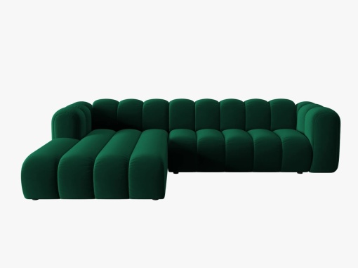 COLTAR MODULAR LUPIN, STANGA, 4 LOCURI, 288 CM, VERDE SMARALD 7, TAPITERIE DIN CATIFEA, DESIGN DEOSEBIT