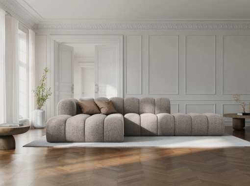 COLTAR MODULAR LUPIN, STANGA, 5 LOCURI, 294 CM, BEJ 30, TAPITERIE CHENILLE, DESIGN DEOSEBIT