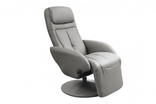 FOTOLIU CONFORTABIL OPTIMA, GRI, TAPITERIE DIN PIELE ECOLOGICA, CU FUNCTIE DE RABATARE, STIL MODERN