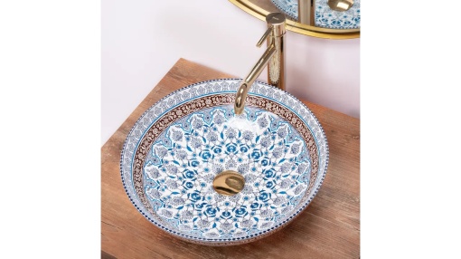 LAVOAR REA ARTE, ALBASTRU, 40 CM, DIN CERAMICA, CALITATE SUPERIOARA