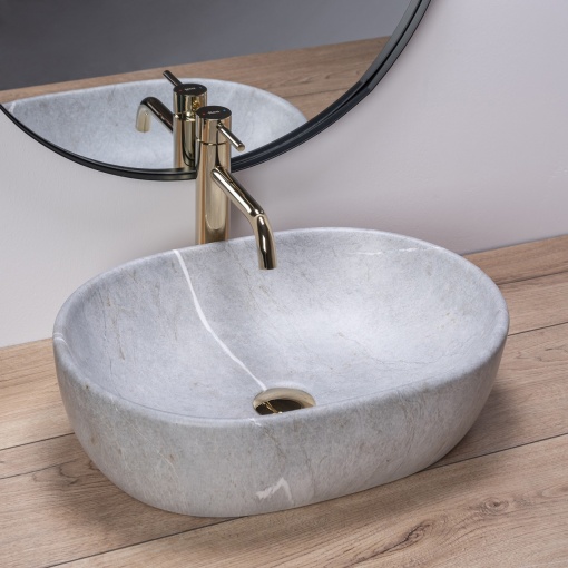 LAVOAR REA LARA, EFECT DE PIATRA GRI, 48,5 CM, DIN CERAMICA, CALITATE SUPERIOARA
