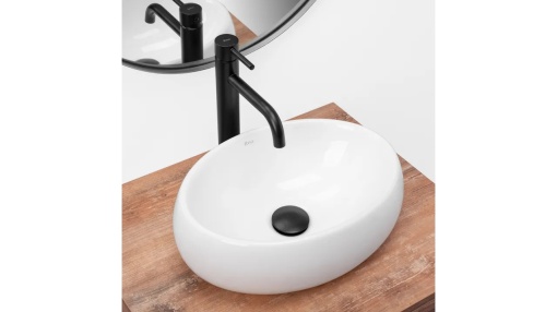 LAVOAR REA LINDA MINI, ALB, 40 CM, DIN CERAMICA, CALITATE SUPERIOARA