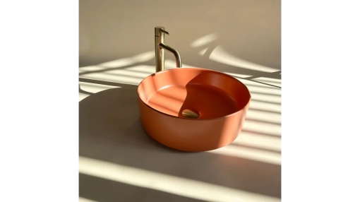 LAVOAR REA SAMI, TERRA, 37 CM, PORTOCALIU MAT, DIN CERAMICA, CALITATE SUPERIOARA