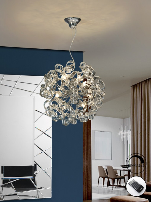 LUSTRA NOVA 542013D, DIN METAL CROMAT SI SPIRALE DE CRISTAL, STIL MODERN, SCHULLER