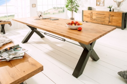 MASA LEMN MASIV, THOR 200CM, COD 40451, DIN LEMN DE PIN, DESIGN INDUSTRIAL