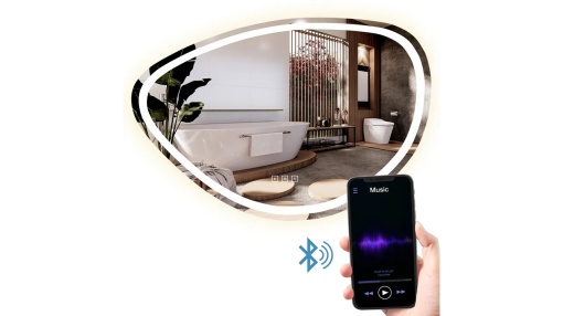 OGLINDA BAIE REA FOG, CU LED, BLUETOOTH SI DIFUZOARE, 70x100CM, DIN STICLA, CALITATE SUPERIOARA