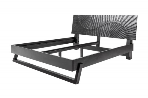 PAT 180X200CM, SCORPION, DIN LEMN MASIV MANGO NEGRU, SCULPTAT MANUAL, ARTIM GROUP SELECTION
