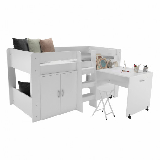 PAT COMBINAT PENTRU CAMERA COPIILOR FANY, ALB, STIL MODERN, TK