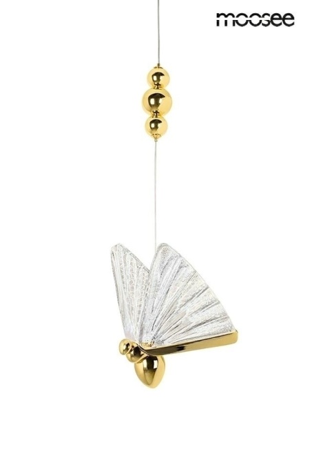 PENDUL BUTTERFLY S AURIU, CONFECTIONAT DIN ALUMINIU SI CRISTAL, STIL MODERN