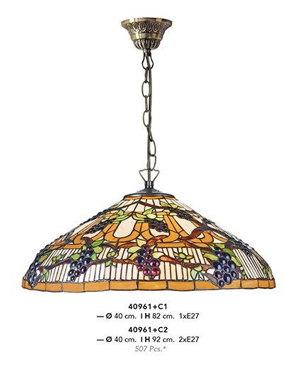 PENDUL DEOSEBIT TIFFANY, COD 40961+C1, DIN METAL SI STICLA