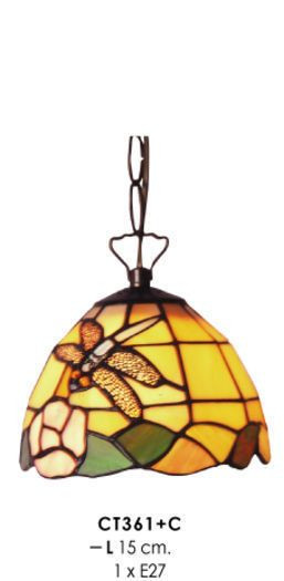 PENDUL DEOSEBIT TIFFANY, COD CT361+C, DIN METAL SI STICLA