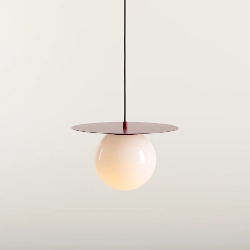 PENDUL LOOP M, 200 CM, ROSU, DIN STICLA SI METAL, STIL MODERN