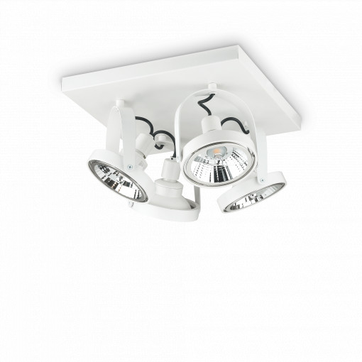 PLAFONIERA GLIM PL4 SQUARE, ALB, DESIGN MODERN, IDEAL LUX