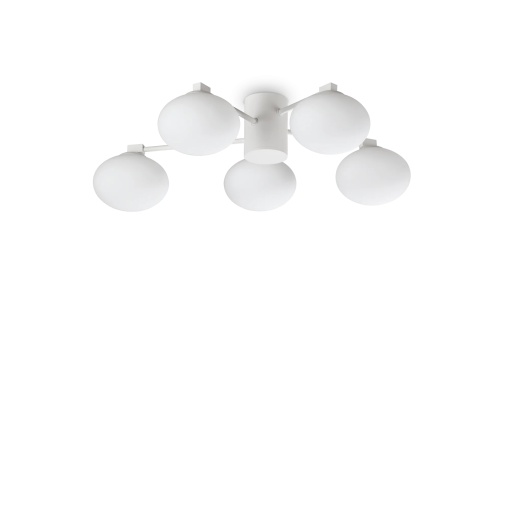 PLAFONIERA HERMES PL5 D60, ALB, DIN METAL, STIL MODERN