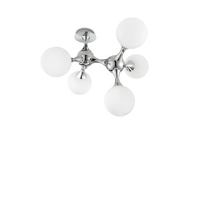PLAFONIERA NODI PL5, CROM/ALB, DIN METAL, STIL MODERN