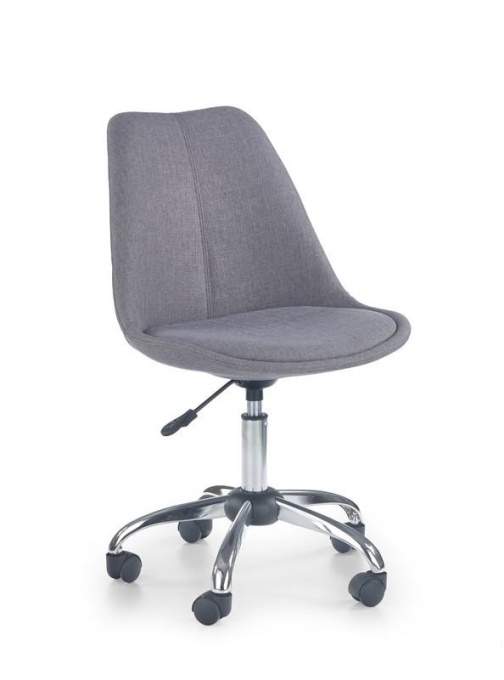 SCAUN BIROU COCO 4, GRI/CROM, DIN METAL SI TEXTIL, STIL MODERN
