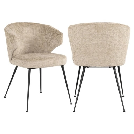 SCAUN DINING XANDRA FUSION DESERT 109, S4724, CONFECTIONAT DIN 100% POLIESTER SPUMA SI METAL, RICHMOND INTERIORS
