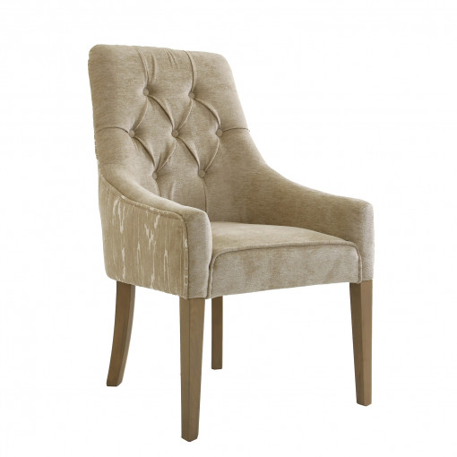 SCAUN QUIMPER REF. 22660, BUTONAT, BEJ, STIL MODERN, DIN LEMN MASIVE DE PIN , VIC