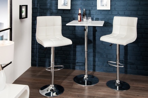 SET 2 BUCATI, SCAUN ALB DE BAR, MODENA, DESIGN MODERN