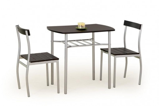 SET DINING - MASA LANCE WENGE CU 2 SCAUNE DESIGN MODERN HALMAR