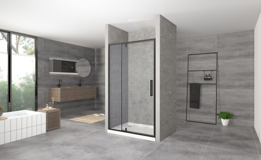 USA CABINA DE DUS, REA RAPID SWING, 140 CM, DE CULOARE NEAGRA, CALITATE SUPERIOARA, REA