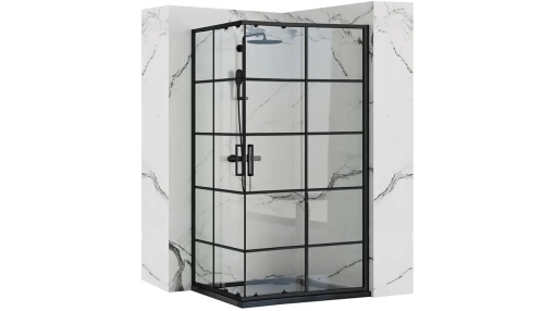 CABINA DE DUS REA CONCEPT, CULISANTA, 80x100CM, NEGRU, DIN STICLA, CALITATE SUPERIOARA