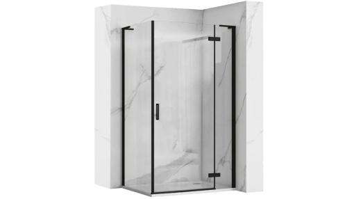CABINA DE DUS REA HUGO, 100x80CM, NEGRU, DIN STICLA, CALITATE SUPERIOARA