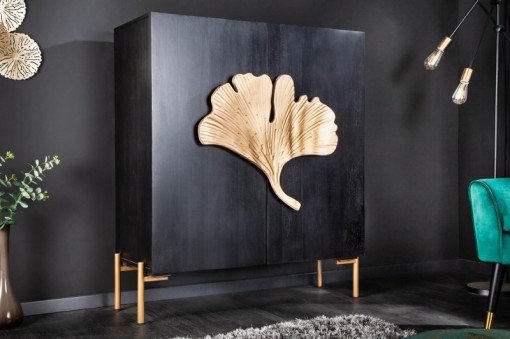 DULAP LIVING, GINKGO 3D 100CM, LEMN MASIV MANGO 3D, COD 41141, DESIGN RETRO
