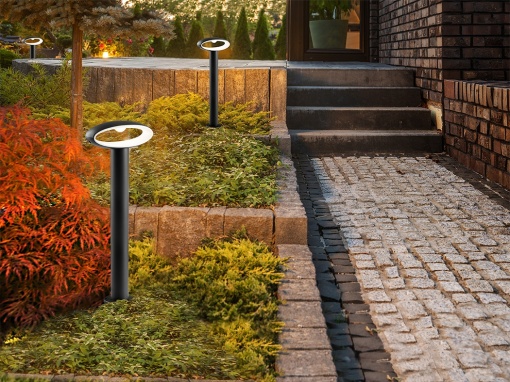 LAMPADAR EXTERIOR VILO, 50 CM, GRI INCHIS/OPAL, DIN ALUMINIU SI ACRIL, STIL MODERN