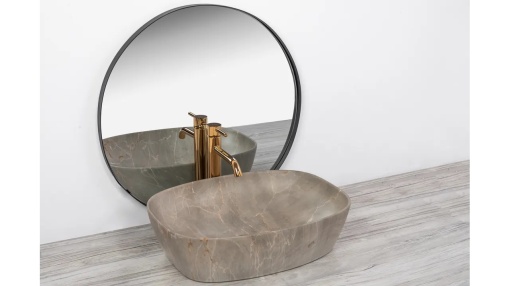 LAVOAR REA FREJA, EFECT DE PIATRA BEJ, 51 CM, DIN CERAMICA, CALITATE SUPERIOARA