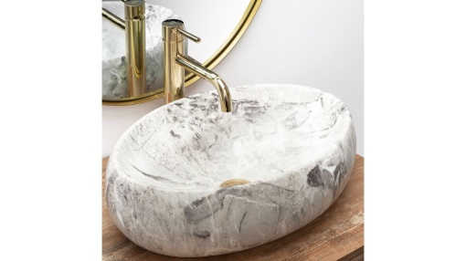 LAVOAR REA LINDA, STONE, EFECT DE PIATRA GRI, 48,5 CM, DIN CERAMICA, CALITATE SUPERIOARA