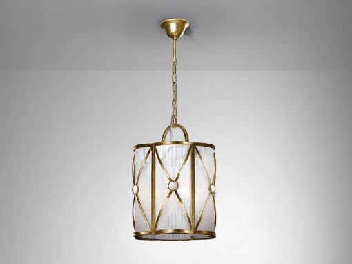 LUSTRA/PLAFONIERA ESPARTA, 30 CM, ALB/AURIU, DIN METAL SI STICLA, STIL MODERN