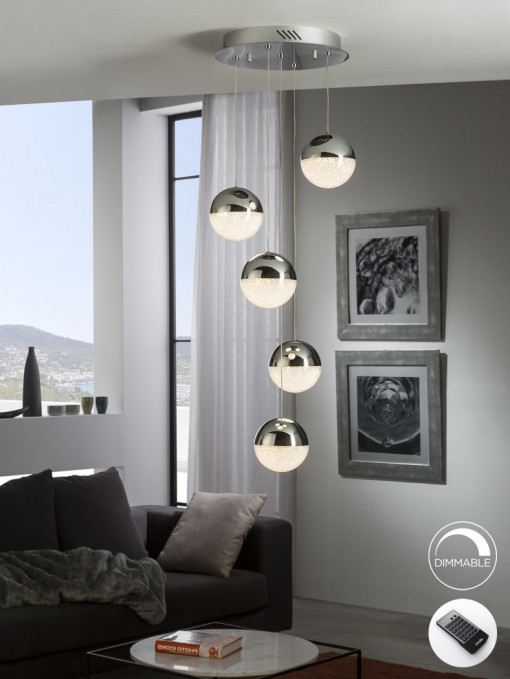 LUSTRA SPHERE 793523D , CU POSIBILITATE DE CONECTARE LA BLUETOOTH, DIN METAL SI POLICARBONAT, STIL MODERN SCHULLER
