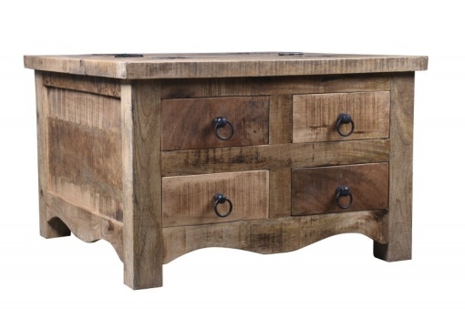 MASUTA DE CAFEA 70CM, IRON CRAFT, LEMN MASIV DE MANGO, STIL RUSTIC UNICAT