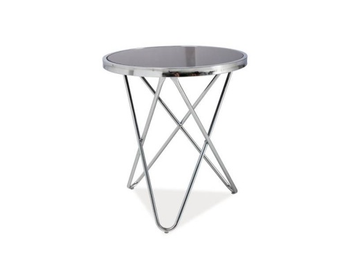 MASUTA DE CAFEA FABIA C, 45 CM, NEGRU/CROM, BLAT DIN STICLA SECURIZATA SI CADRU DIN METAL, STIL MODERN