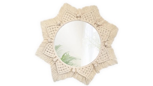 OGLINDA BAIE REA BOHO 322048, 53CM, NATURAL, DIN STICLA, CALITATE SUPERIOARA